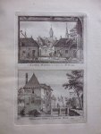 H. Spilman - t Kasteel Makken in 't Land van Kuik / 's Hertogen Toren in 't Land van Kuik 1739 - Originele kopergravure