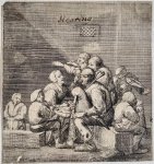 Jacques Dassonville (1619-1670) - Antique print, etching I Hearing (Allegory van gehoor), published ca. 1650, 1 p.