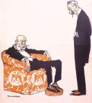 Piet van der Hem - Rokende Wilhelm en Frans Jozef op spotprent