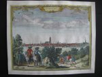 Frederick Frederik de Wit - fraai gekleurde gravure ets stadsgezicht profiel panorama Haarlem Haerlem - Utrecht - Amsterdam Amsteldam - Middelburg