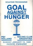  - Goal against hunger -Souvenir Programme PSV - Racing Club Argentina