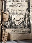 Bouricius, (Bourits) Jacob - Early legal book on procedural (criminal) law and ethics 1643 | Advocatus, Leeuwarden, Jan Jansen de Fries, 1643 BOUND WITH Captivus Sive enchiridion defensionum. Leeuwarden, Jan Jansen de Fries, 1644, (16)+362+4 +(14)+200 pp. Lawyer in Friesl...