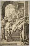 Abraham Hogenberg (fl. c. 1590-1653), after Hendrick Goltzius (1558-1617) - [Antique print, engraving, 1653] Christ before Pilate /Christus voor Pilatus (set title: Passion of Christ), published 1653, 1 p.