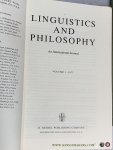 Regine Eckardt, Dilip Ninan, etc. (eds.). - Linguistics and Philosophy. [ A journal of natural language syntax, semantics, logic, pragmatics and processing ] No. 1, 1977 till no. 83, 1995 [ complete run till 1995, 18 volumes in 83 fascicules ].