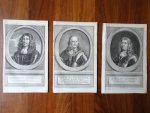 Houbraken J.. - Drie 18e-eeuwse portretten van Zeeuwse zeehelden: Michiel de Ruiter, Cornels Evertsen en  Adriaan Bankert.
