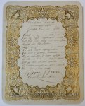  - [Nieuwjaarswensch / New Year Wishes, 1860] Gerrit van der Molen. Wish card for the new year, dated 1860, 1 p.