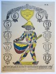  - [Centsprent/catchpenny print, antique game, gambling] Het Vermakelijk Harlekein-spel. No. 95, published ca. 1850.