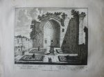 Schenck, Petrus [Pieter Schenk] - Gewelf en Muuragien van den Tempel van Isis inde Lusthoven van S. Maria de Nieuwe 70. Originele kopergravure.