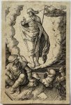 Jan Harmensz. Muller (1571-1628) after Lucas van Leyden (1494-1533) - [Antique print, engraving] after L.v. Leyden, The Passion: The Resurrection (Verrijzenis). Devotieprent. 19th century (?), J.H. Muller, 1 p.
