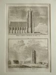 Egmond. - Kerk en Toren te Egmond op Zee. 1730. - 't Dorp Egmond op Zee. 1730. Egmond. - Kerk en Toren te Egmond op Zee. 1730. - 't Dorp Egmond op Zee. 1730.