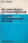 Lange, A. - De autoritaire persoonlijkheid en zijn godsdienstige wereld