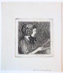 Laurent Verwey van Udenhout (1884-1913) - [Modern print, etching] Young woman reading (lezende vrouw), published before 1913.