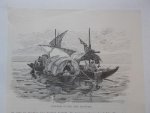 antique print (prent) - Vissers op het lago Maggiore.