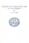 Dr. J.M. de Vries - Vries, Dr. J.M. de-Teksten en varianten van A.C.W. Staring