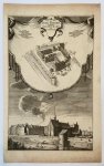 Goeree, Jan (1670-1731)Jan Goeree - Handgekleurde gravure/Handcoloured engraving Jan Goeree - De oude Nonnen genaamt Marien-Kamp nu 't Gasthuys, ca 1765.