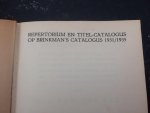 Lek, G.J. van der - Repertitorium en Titel-catalogus op Brinkman's catalogus 1931 / 1935