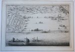 Unknown master - [Antique print, etching] Arx Brittanica/Gezicht op Brittenburg bij Katwijk. ca. 1650.