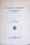 Vliet, Hendrik van - No Single Testimony. A Study on the Adoption of the Law of Deut. 19:15 par. into the New Testament