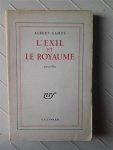 CAMUS Albert - L'Exil et le Royaume. Nouvelles. (La Femme adultère; Le Renégat; Les Muets; L'Hote; Jonas; La pierre qui pousse)