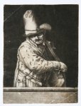 after Adriaen van Ostade (1610-1685) - Antique print, mezzotint | The hurdy-gurdy player, 18th century, 1 p.