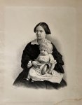 Böger after de Koningh. - Antique portrait print lithography | Portrait of mother and child, made by F. Böger after L. de Koningh, 1 p.