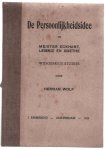 Herman Wolf - De persoonlijkheidsidee bij Meister Eckhart, Leibniz en Goethe : wijsgeerige studies
