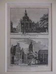 Schoonhoven. - Het Stadhuis te Schoonhoven, 1733/ De Groote Kerk te Schoonhoven, 1733.
