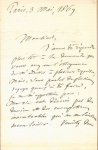 Thomas, Ambroise: - [Eigenh. Brief mit Ort, Datum, und Unterschrift]