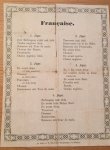 [Pamphlet/Francaise] - Pamphlet in French and German. 1. Figur Herr Berbeugun rechts und links. Chaine anglaise 2mal, Balancez mit Tour de main. Chaines des Dames. Promenade. Chaine Anglaise 1mal. 1 page Zu haben in M. Scharpf's Buchdruckerei im Mund.