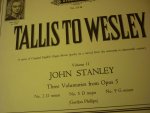 Stanley; John (1713 - 1786) - Volume 11: Three Voluntaries Op. 5) (Gordon Phillips) Tallis To Wesley; Volume 11