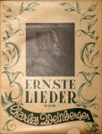 Weinberger, Charles: - Ernste Lieder. Zur Erinnerung an seinen 75. Geburtstag