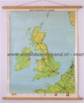  - Schoolkaart / wandkaart van Groot-Brittannië en Ierland