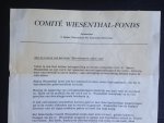 Schrijven - Comité Wiesenthal-Fonds Schrijven - Comité Wiesenthal-Fonds