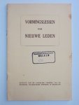  - vormingslessen voor nieuwe leden