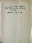 Bok, E.J. - Bijdrage tot de kennis der raseigenschappen van het Javaansche volk. Proefschrift
