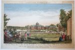  - [Antique print, handcolored etching] VUE DE LA MAISON DU PRINCE D'ORANGE/Paleis Huis ten Bosch, published ca. 1750.