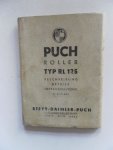  - Puch Roller TYP RL 125 Beschreibung Betrieb Instandhaltung Textteil und Bildteil und Blad Vor Inbetreibnahme Ihrer Maschine unbedingt lesen