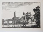 Jan van de Velde II (1593-1641); Claes Jansz. Visscher (II) (1586-1652); Pieter Schenck II (1660-1713) - Antique print, etching | Ferry in front of a stone bridge (veerboot voor stenen brug), published before 1713, 1 p.