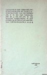 Six, J. - Catalogus der verzameling schilderijen en familieportretten van de heeren Jhr. P. H. Six van Vromade, Jhr. Dr. J. Six en Jhr. W. Six, wegens verbouwing in het Stedelijk Museum van Amsterdam tentoongesteld