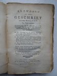 (Nauta, TH.). - Antwoord op het geschrift van den Heer J.C. [J. Cramer] Tot Titel voerende: Rechtmatigheid van het Formulier van Alexander VII. en van de Bulle Unigenitus van Clemens XI. Met een Aanhangzel behelzende....