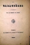 Caveau. Mots donnés. 1851-1855: - Chansons par les membres du Caveau / Chansons sur des mots données et tirés au sort. Les caractères - Les insectes - Les fournitures du bureau - Les herbes de la Saint-Jean - Les monuments de Paris