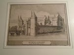 Schijnvoet, Jacobus. 1685-1733. kopergravure - Schagen: Het Huis te Schagen op de linker sijde te zien.   ( prentformaat ) 17  x 12,5 cm.