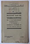 [VEILINGBOEKJE ONROEREND GOED] - [Veilingboekje betreffende onroerend goed Heemstede, Noord-Holland met kaart] Notitie van de Verkooping Stoomwasscherij te Haarlem, Met & Meylink, Haarlem 1934, 5 pp.