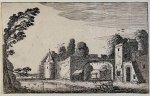Jan van de Velde II (1593-1641) - Antique print, etching | Ruins with a ditch at the left, published 1616, 1 p.