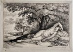 Wenceslaus Hollar (1607-1677), Paulus Pontius (1603-1658), after Peeter van Avont (1600-1652) - Antique print, etching I Huntress Diana sleeping (Diana goding van de jacht) , published ca. 1644-1652, 1 p.