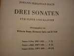 Bach; J. S. (1685-1750) - Flute Sonatas 1 Three Sonatas for Flute and Harpsichord (Piano)  //   Drei Sonaten BWV 1033-1035 fur Flote und Klavier