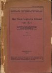 Br. D. v.d.G - Het Nederlandsceh Rituaal van 1820 in herdruk en met inleiding over het Nederlandsche Rituaal