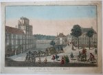  - [Handcolored Opticaprent/Optical view The Hague/Den Haag] Vue perspective du Buyten Hof, a la Haye (Buitenhof Den Haag), published ca. 1770.