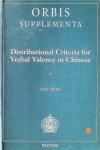 Yilu Zhao - Distributional Criteria for Verbal Valency in Chinese