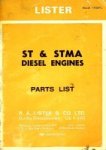 Lister - Lister ST & STMA Diesel Engines Parts List